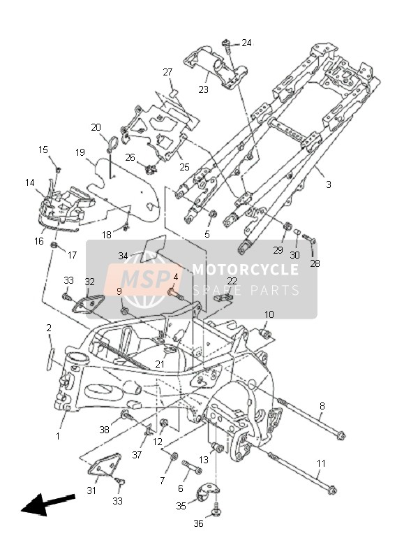 Yamaha FZ8-S FAZER 2011 Frame for a 2011 Yamaha FZ8-S FAZER