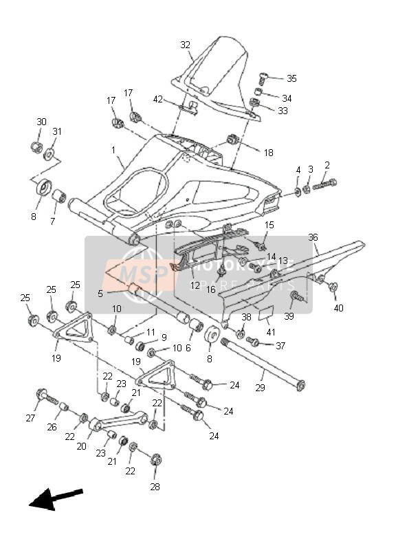 Yamaha FZ8-S FAZER 2011 Rear Arm for a 2011 Yamaha FZ8-S FAZER