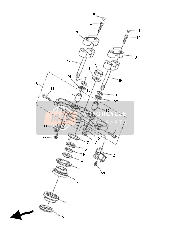 Yamaha FZ8-S FAZER 2011 Steering for a 2011 Yamaha FZ8-S FAZER