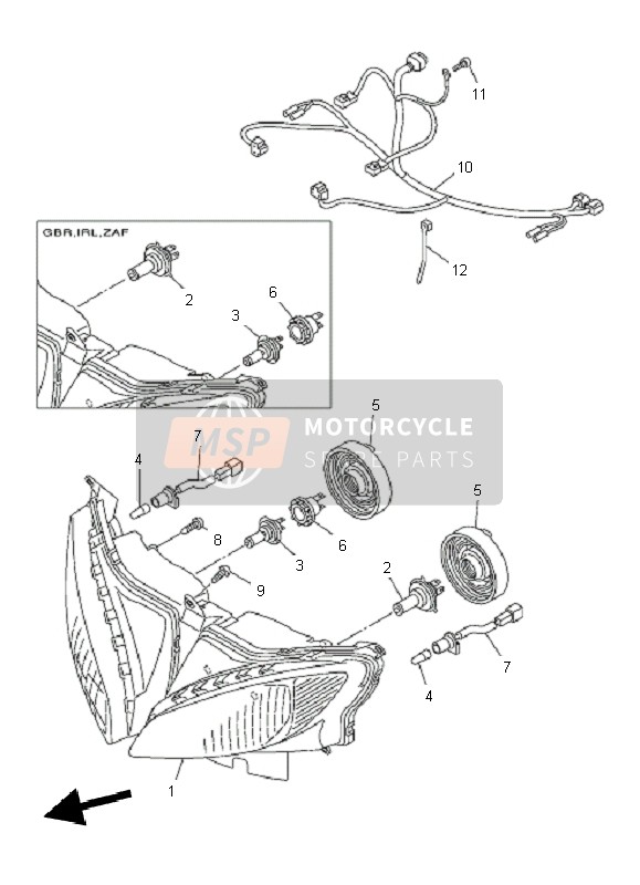 42P843590000, Kabel, Scheinwerfer, Yamaha, 0