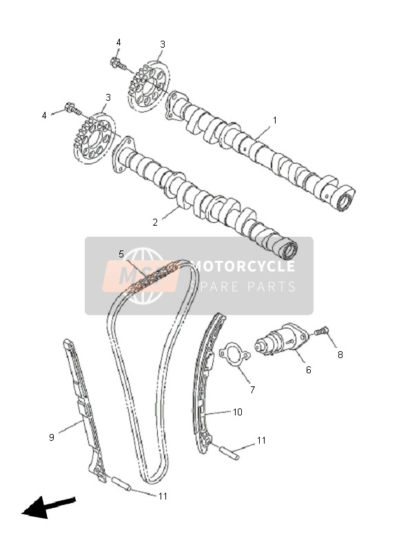 Yamaha FZ8-SA FAZER 2011 NOCKENWELLE & STEUERKETTE für ein 2011 Yamaha FZ8-SA FAZER