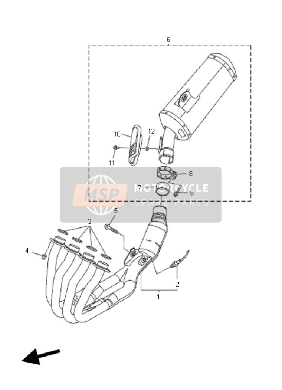 Yamaha FZ8-SA FAZER 2011 Scarico per un 2011 Yamaha FZ8-SA FAZER