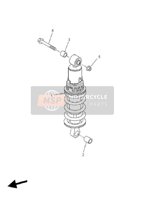 Yamaha FZ8-SA FAZER 2011 Sospensione posteriore per un 2011 Yamaha FZ8-SA FAZER