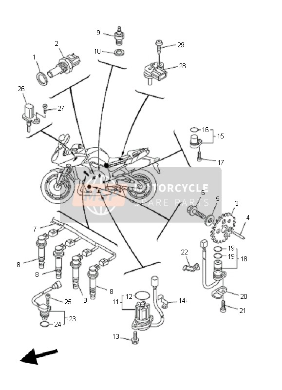 Yamaha FZ8-SA FAZER 2011 Elettrico 1 per un 2011 Yamaha FZ8-SA FAZER