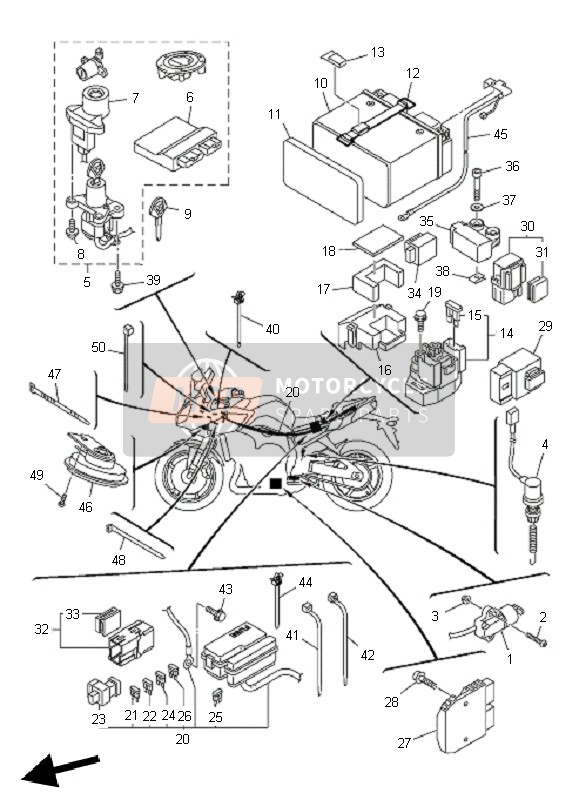 Yamaha FZ8-SA FAZER 2011 Electrical 2 for a 2011 Yamaha FZ8-SA FAZER