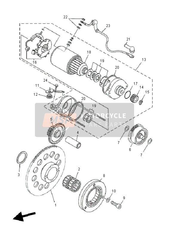 5YKH18150000, Cavo, Motorino Avviamento, Yamaha, 1