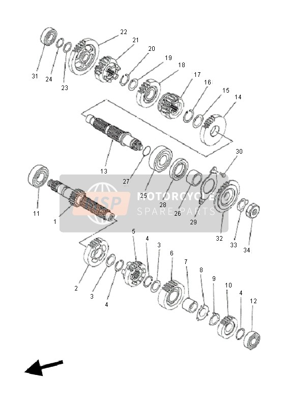 Yamaha MT03 2011 Transmission for a 2011 Yamaha MT03