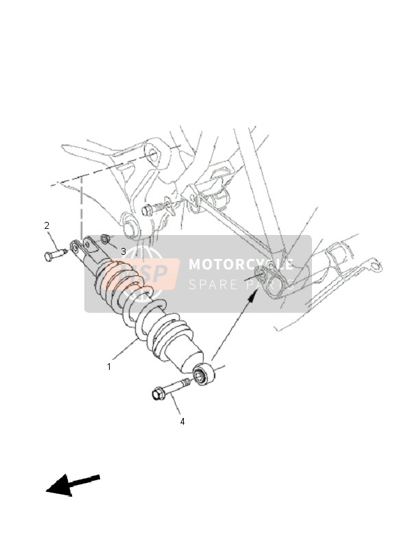 5YKF22101000, Ammortizzatore Rosso     MT-03, Yamaha, 0