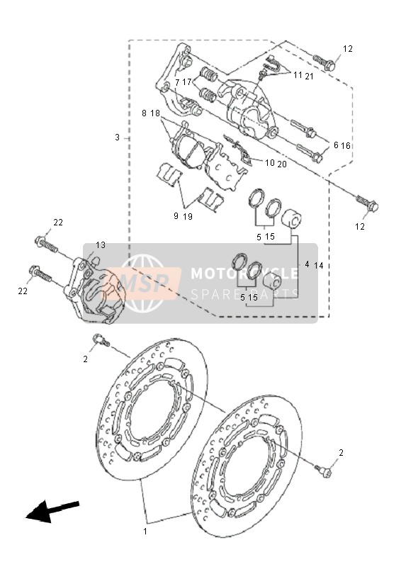 5VXW00450000, Bremsbelagsatz, Yamaha, 1