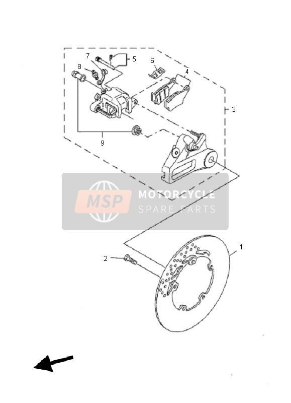 Yamaha MT03 2011 BREMSSATTEL HINTEN für ein 2011 Yamaha MT03