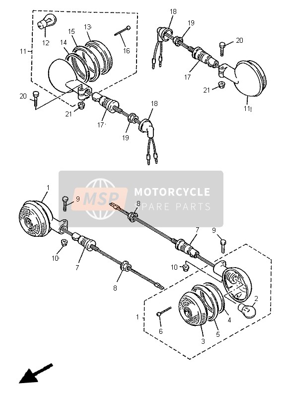 Yamaha XV125-S 1999 BLINKLEUCHTE für ein 1999 Yamaha XV125-S