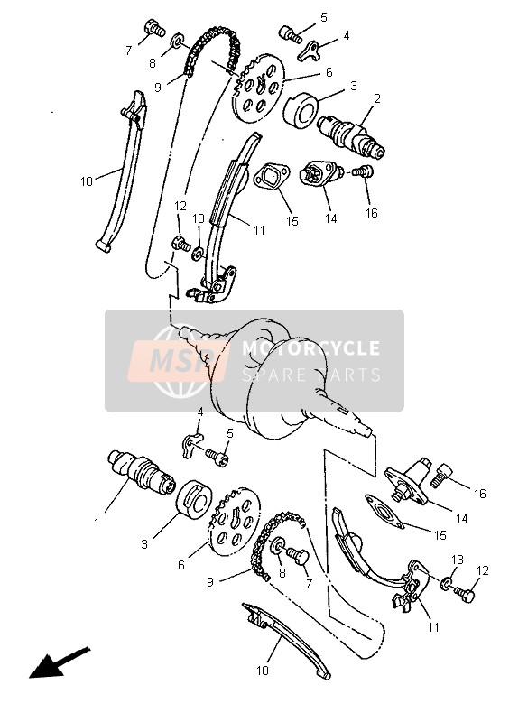 Yamaha XV250S 1999 Albero A Camme & Catena per un 1999 Yamaha XV250S