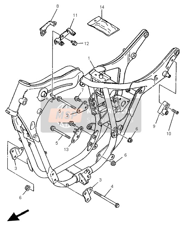 Yamaha XV250S 1999 Frame for a 1999 Yamaha XV250S