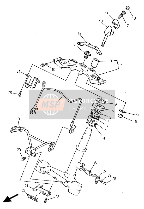 Yamaha XV250S 1999 Steering for a 1999 Yamaha XV250S