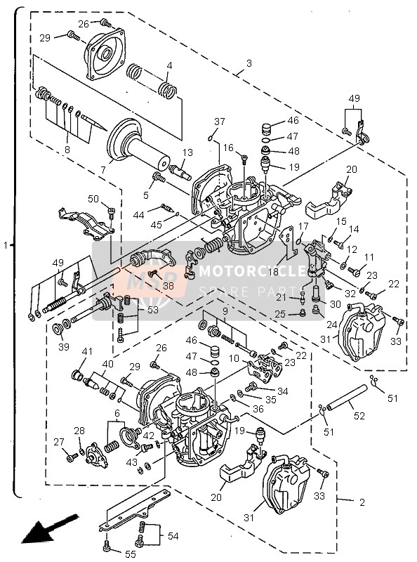 Yamaha XV535 VIRAGO 1999 Carburettor for a 1999 Yamaha XV535 VIRAGO