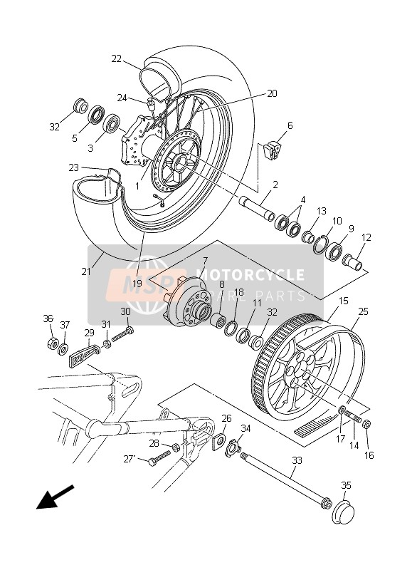 901701000300, Ecrou, Yamaha, 1