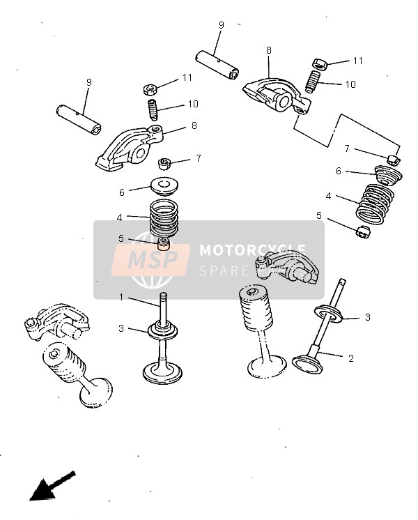 Yamaha XVS650 DRAGSTAR 1999 Valvola per un 1999 Yamaha XVS650 DRAGSTAR