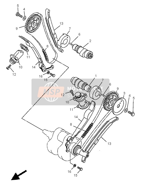 Yamaha XVS650 DRAGSTAR 1999 Camshaft & Chain for a 1999 Yamaha XVS650 DRAGSTAR