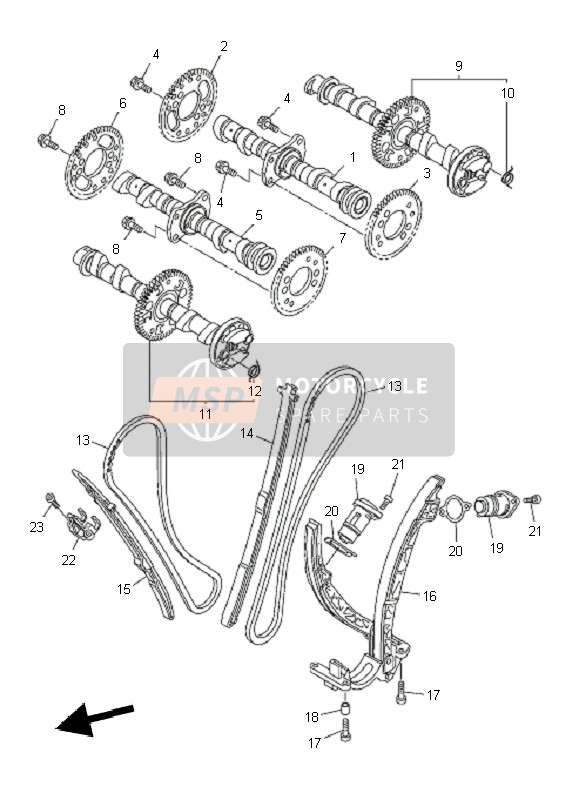 Yamaha VMAX 2011 Arbre À Cames & Piston pour un 2011 Yamaha VMAX