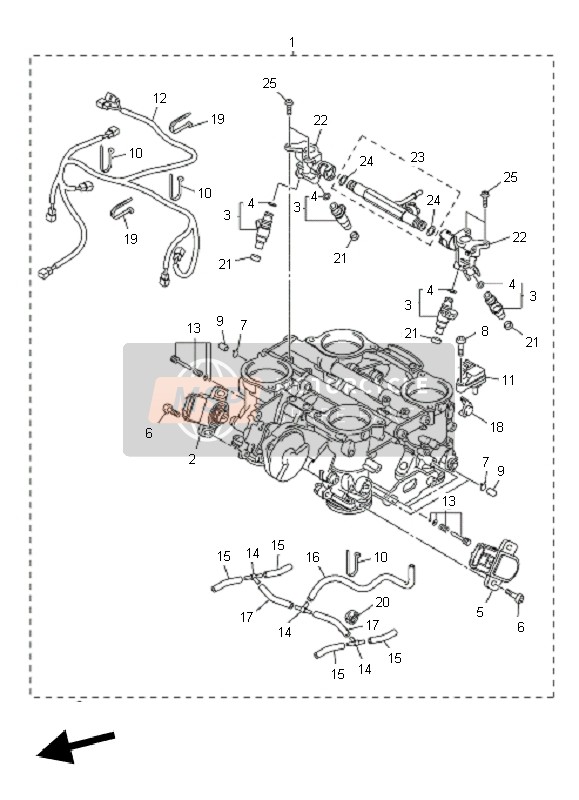 Yamaha VMAX 2011 Intake 2 for a 2011 Yamaha VMAX