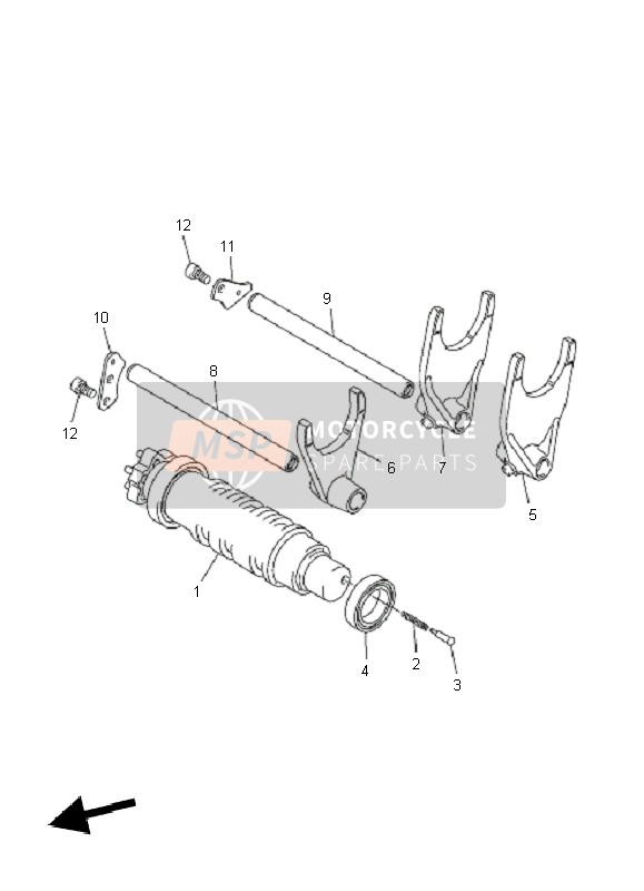 Yamaha VMAX 2011 Shift Cam & Fourchette pour un 2011 Yamaha VMAX