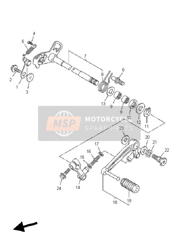 Yamaha VMAX 2011 Arbre de changement de vitesse pour un 2011 Yamaha VMAX