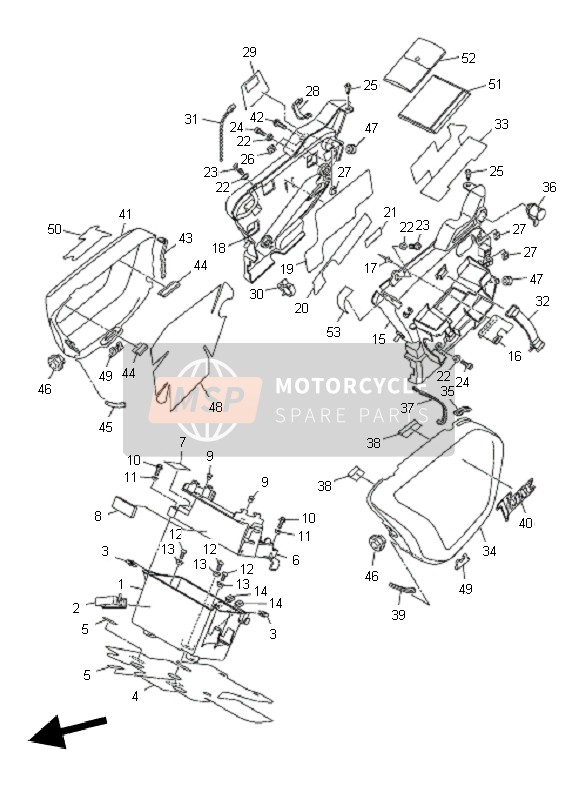 Yamaha VMAX 2011 Side Cover 2 for a 2011 Yamaha VMAX