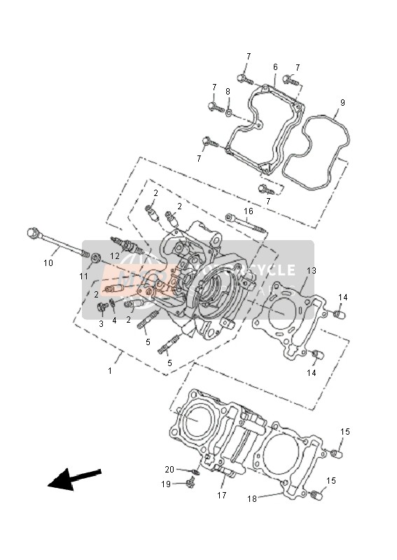 Yamaha WR125R 2011 Cylinder Head for a 2011 Yamaha WR125R