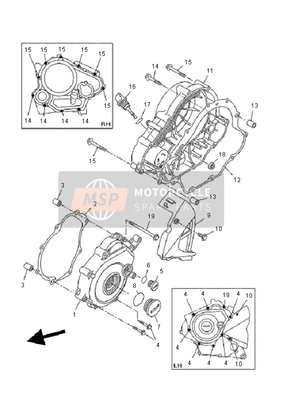 Yamaha WR125R 2011 KURBELGEHÄUSEABDECKUNG 1 für ein 2011 Yamaha WR125R