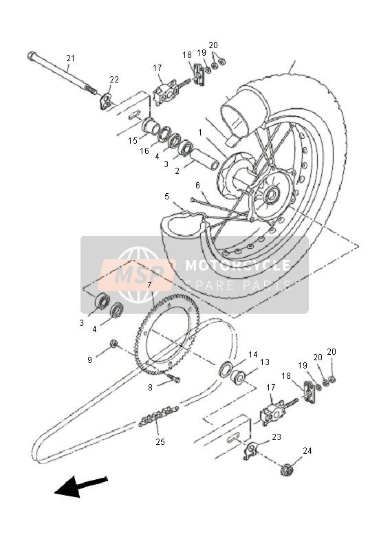 Yamaha WR125R 2011 Rueda trasera para un 2011 Yamaha WR125R