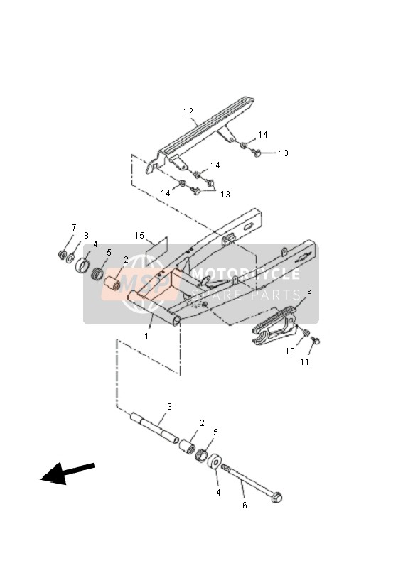 Yamaha WR125X 2011 Rear Arm for a 2011 Yamaha WR125X