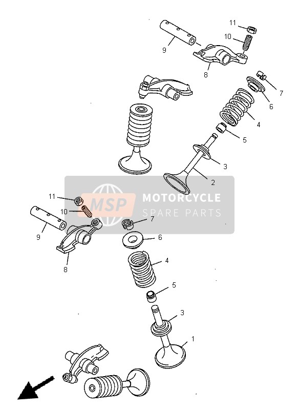 Yamaha XVS1100 DRAGSTAR 1999 Soupape pour un 1999 Yamaha XVS1100 DRAGSTAR