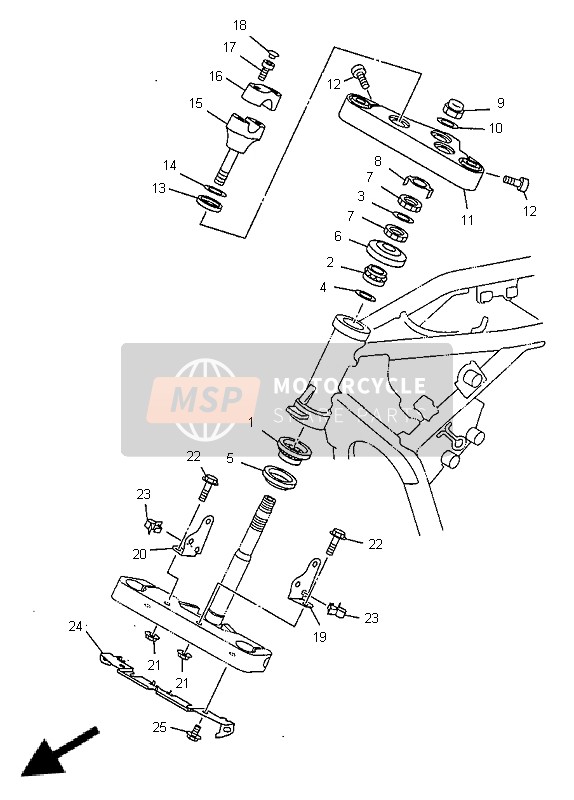 Yamaha XVS1100 DRAGSTAR 1999 Steering for a 1999 Yamaha XVS1100 DRAGSTAR