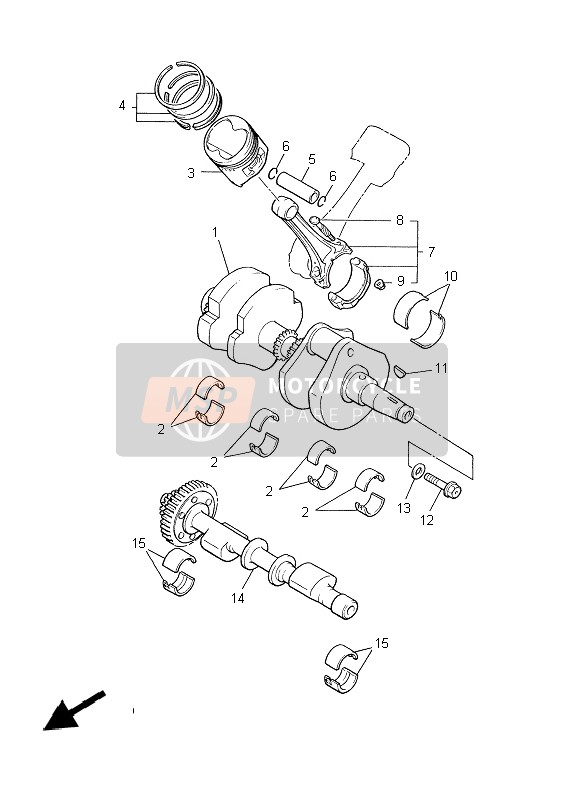 Yamaha XVZ13TF 1999 Crankshaft & Piston for a 1999 Yamaha XVZ13TF