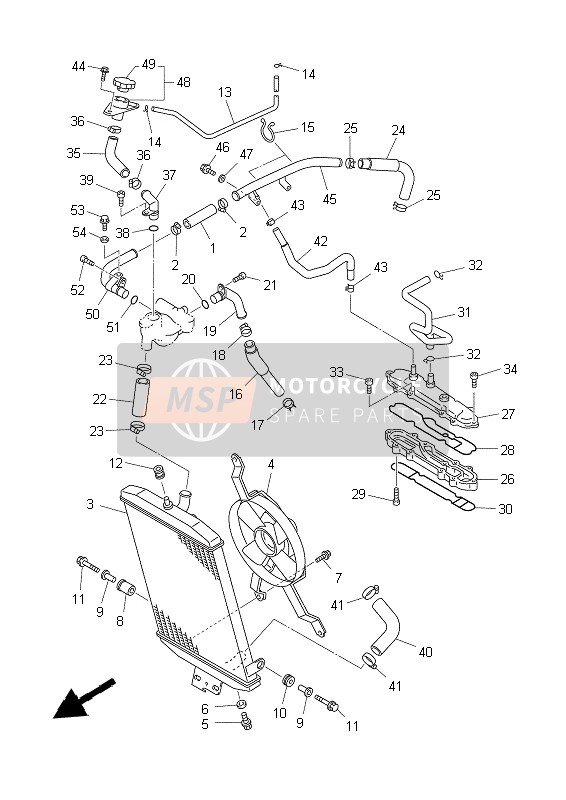 Yamaha XVZ13TF 1999 Radiateur & Tuyau pour un 1999 Yamaha XVZ13TF