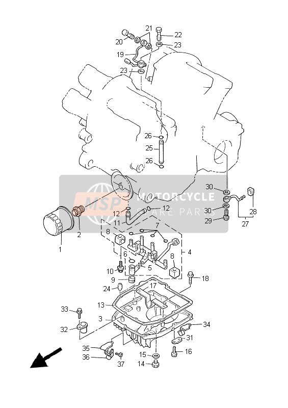 Yamaha XVZ13TF 1999 Oliefilter voor een 1999 Yamaha XVZ13TF