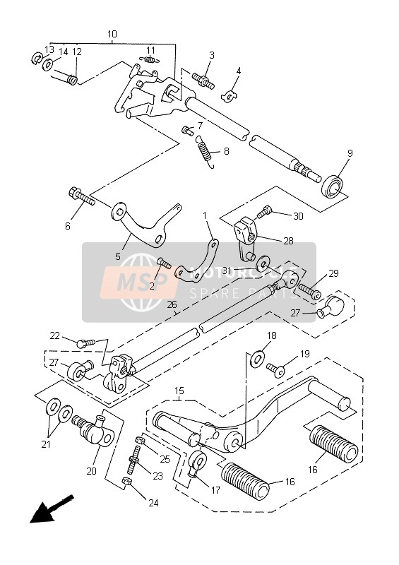 Yamaha XVZ13TF 1999 Shift Shaft for a 1999 Yamaha XVZ13TF