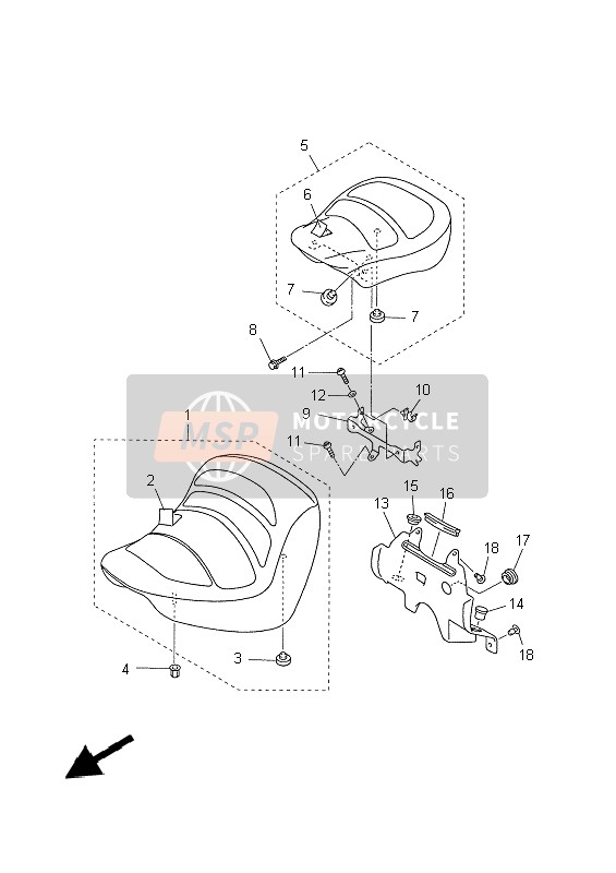 4XY248470000, Support, Yamaha, 1