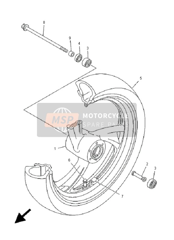 Yamaha TDM850 2001 VORDERRAD für ein 2001 Yamaha TDM850