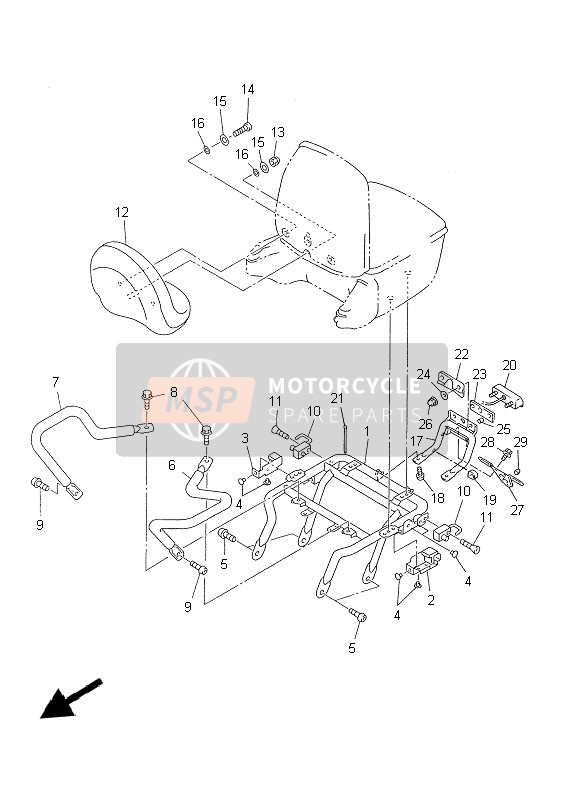 5JC847510000, Bracket, License, Yamaha, 2