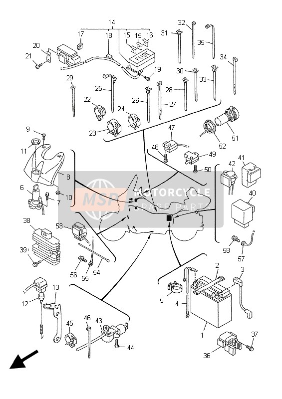 4XY829170000, Commutateur, Yamaha, 0