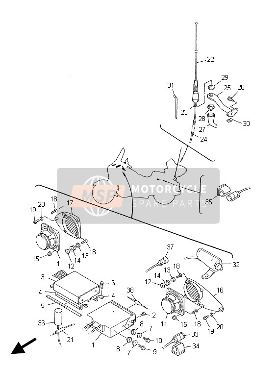 Yamaha XVZ13TF 1999 AUDIO-AUSRÜSTUNG 1 für ein 1999 Yamaha XVZ13TF