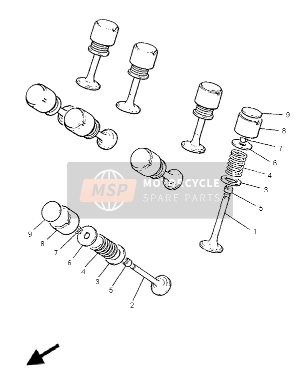 Yamaha XVZ1300A ROYALSTAR 1999 Soupape pour un 1999 Yamaha XVZ1300A ROYALSTAR