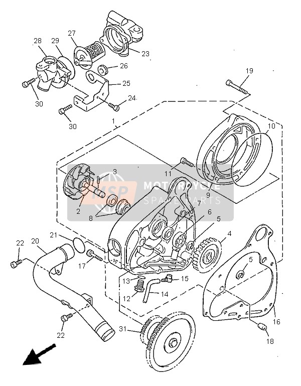 Yamaha XVZ1300A ROYALSTAR 1999 Water Pump for a 1999 Yamaha XVZ1300A ROYALSTAR