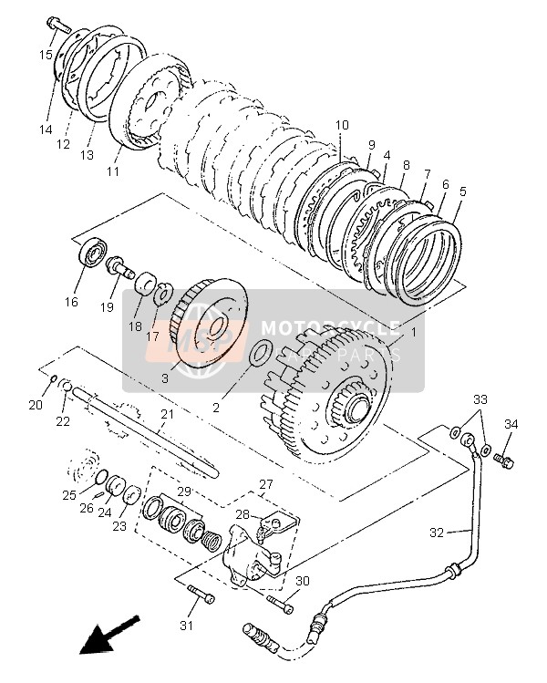 Yamaha XVZ1300A ROYALSTAR 1999 Embrayage pour un 1999 Yamaha XVZ1300A ROYALSTAR