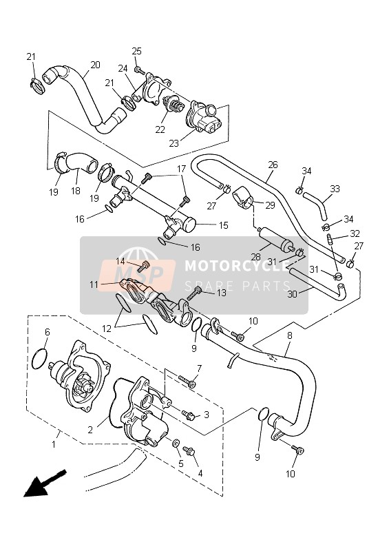 Yamaha YZF600R THUNDERCAT 1999 Pompa dell'acqua per un 1999 Yamaha YZF600R THUNDERCAT