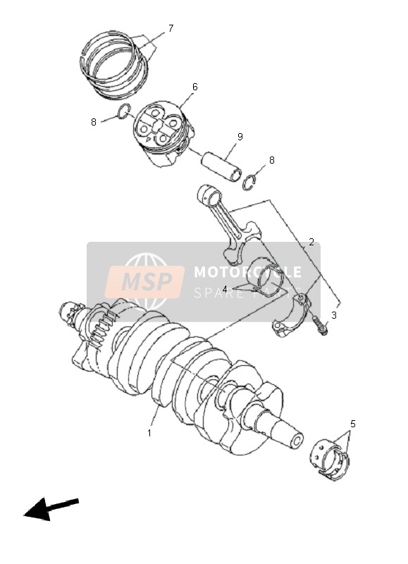 Yamaha XJ6F 2011 Crankshaft & Piston for a 2011 Yamaha XJ6F