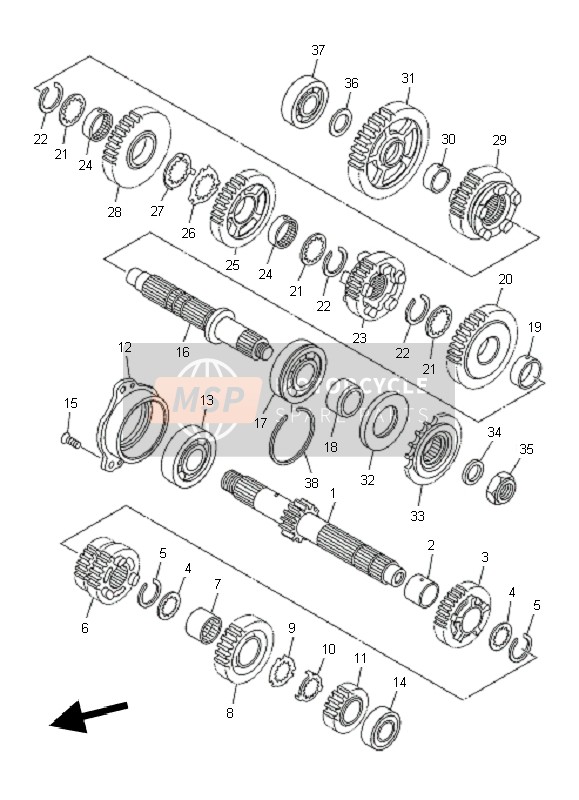 20S171611000, Gear, 6TH Pinion, Yamaha, 0