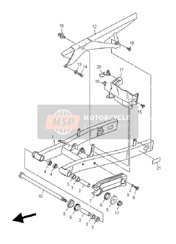 Yamaha XJ6F 2011 Rear Arm for a 2011 Yamaha XJ6F