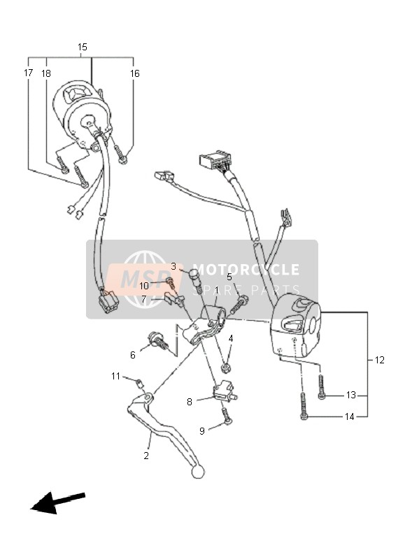 Yamaha XJ6F 2011 Handle Switch & Lever for a 2011 Yamaha XJ6F